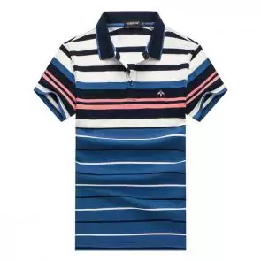 shark hommes t-shirt polo shirt summer lapel stripe honeybee embroidery blue